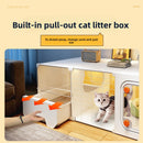 Indoor Villa-Style Cat House with Litter Box