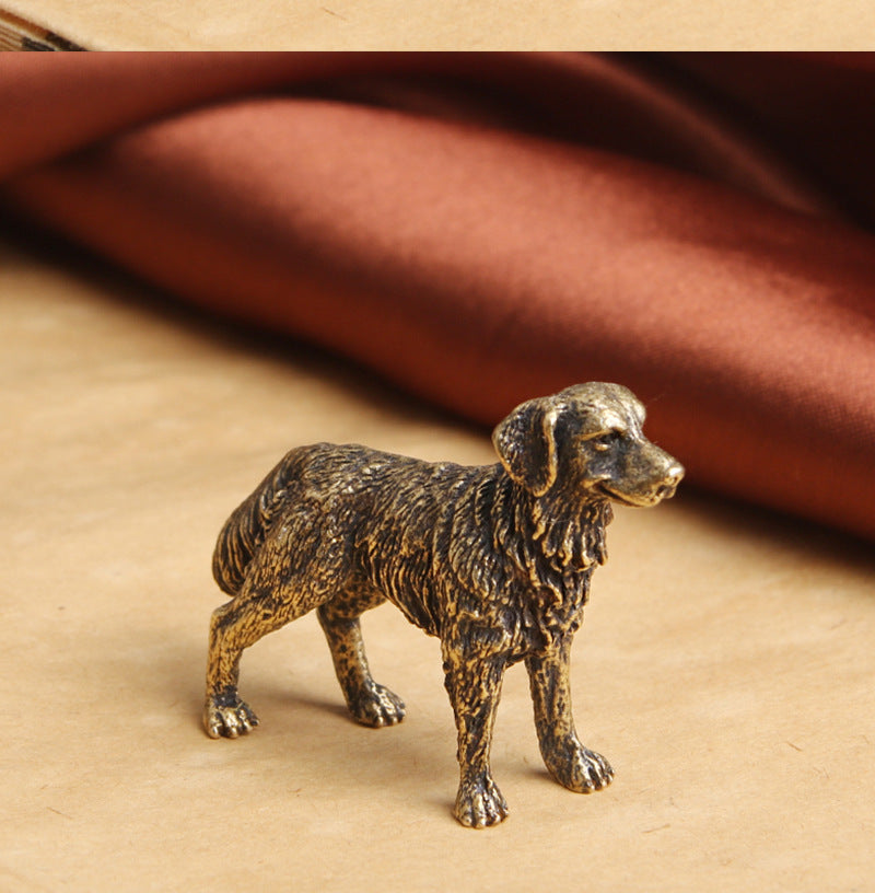 Pure Brass For An Old Wangcai Collie Table Ornament