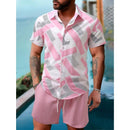 Men's Short-Sleeved Shirt and Beach Pants Set