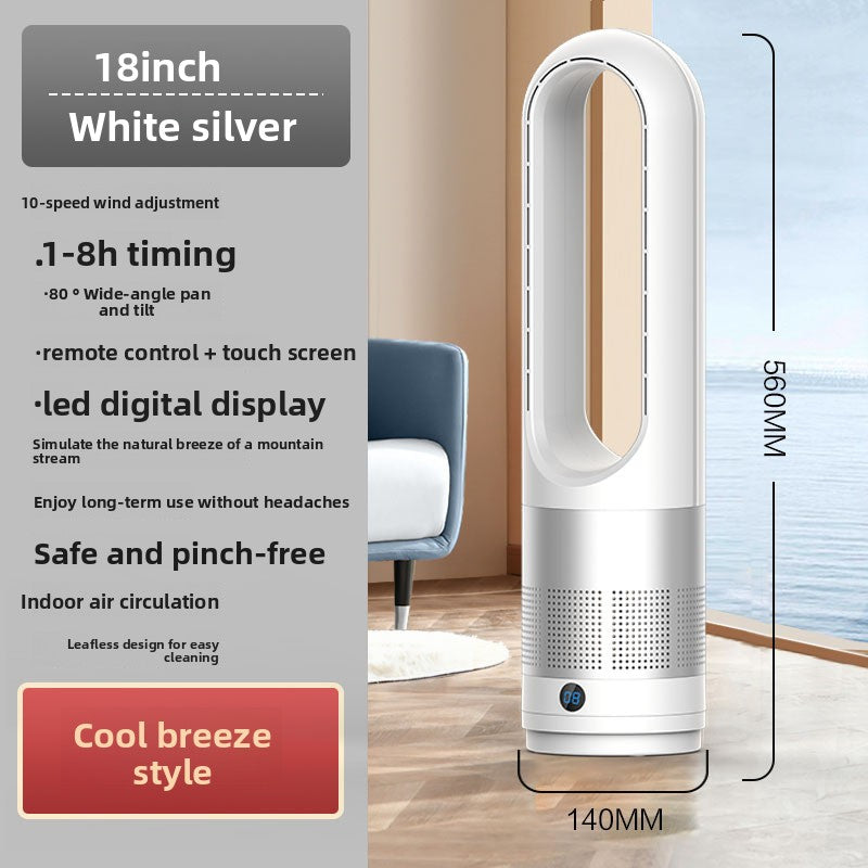 Vertical silent bladeless electric fan