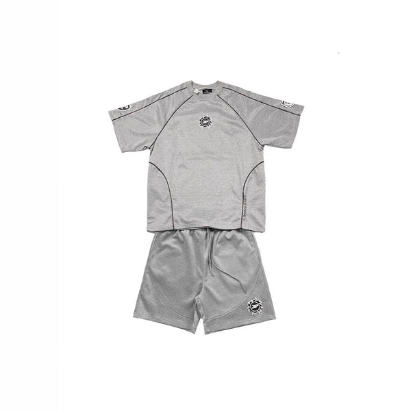 Printed letter-stitched T-shirt set