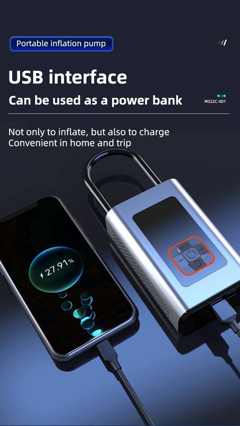 9-Function Digital Portable Tire Inflator , Air Compressor With LED Display