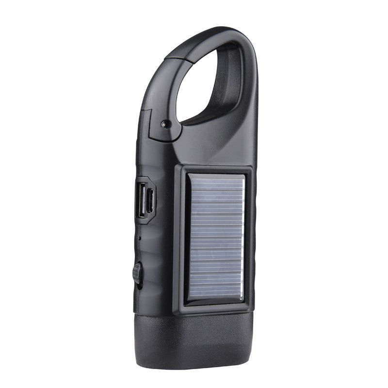 Solar Hand-Crank Flashlight with LED Emergency Light