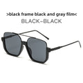 Plain double-beam large-frame anti-blue light retro glasses