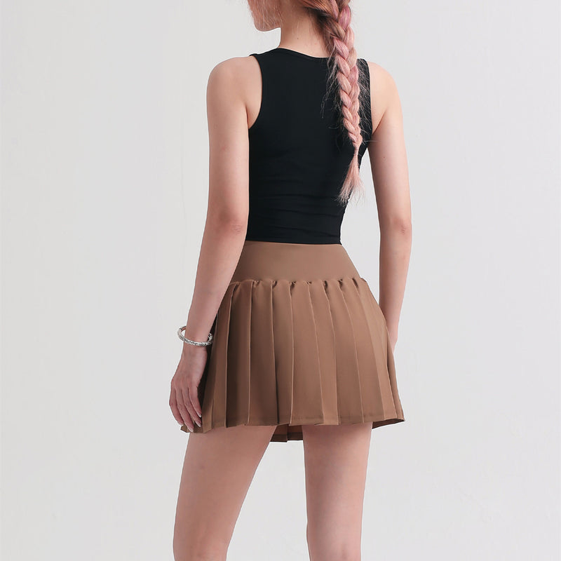 Lycra Pleated Yoga Skirt Anti-slip Badminton