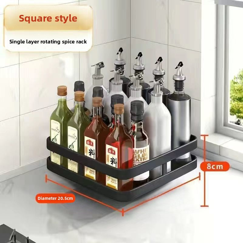 Adjustable Rotatable Metal Kitchen Spice Storage Rack