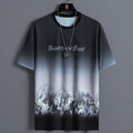 Men's Summer Ice Silk Loose Gradient T-Shirt