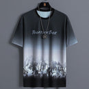 Men's Summer Ice Silk Loose Gradient T-Shirt