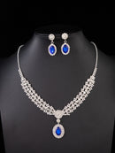 Luxurious Sapphire Necklace Earrings