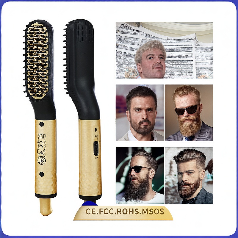 Mini electric beard styling comb for men