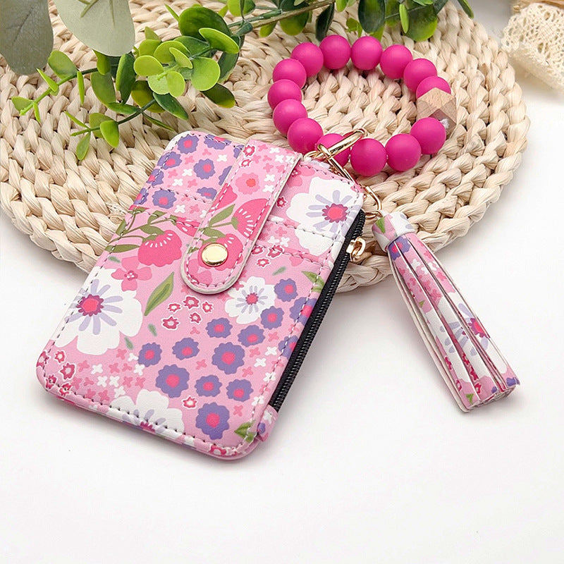 Silicone bracelet with frilled edges and card holder