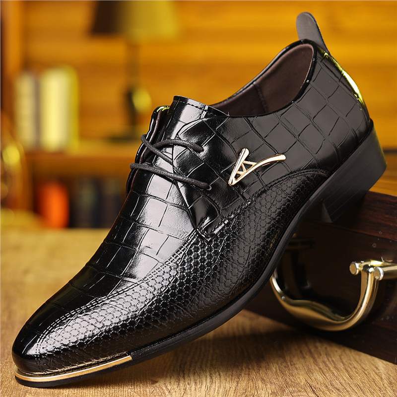 Men's Formal Leather Shoes Business Casual Lace-up Low-top