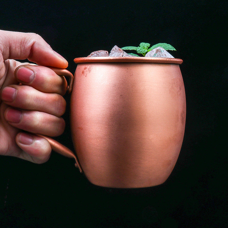 Cross-border Fine Copper Drum Cup Wholesale Cocktail Glass Fine Mug