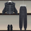 Conjunto deportivo de dos piezas de pana para mujer