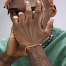 18K Gold Thin Cuban Chain Bracelet For Men