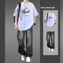 Letter-print short-sleeved T-shirts