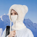 Winter Velvet Knitted Hat with Scarf and Mask