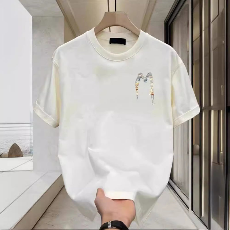 Loose and simple, versatile pure cotton short-sleeved T-shirt