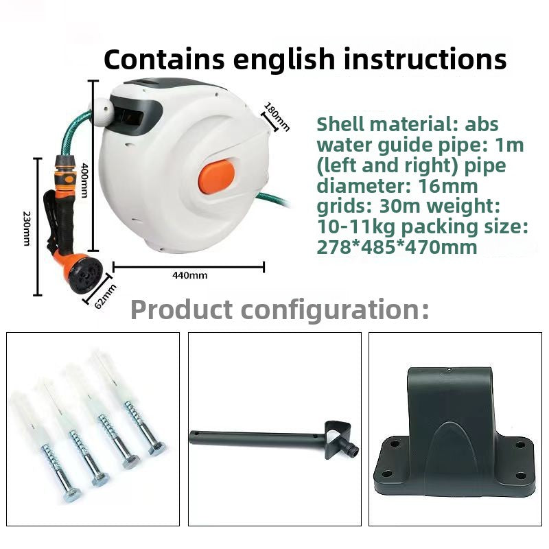 Automatic telescopic pipe reel for car washing