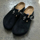 Super leather Bohken half-slip-on head-covering slip-on shoes
