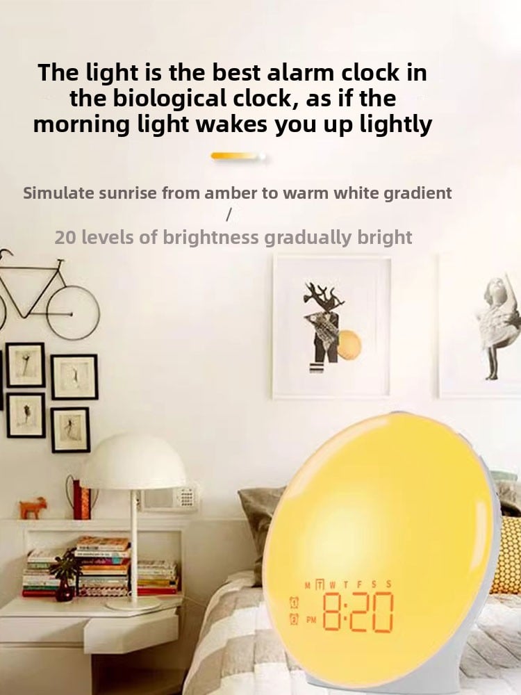Simulated Sunrise Nature Wake-Up Light Dormitory Wake-Up Light Timed Light Sunrise Alarm Clock Wake up Early Handy Gadget