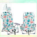 63x65x82cm, Flamingo Motif, Aluminum, Beach Chair, Oxford Cloth