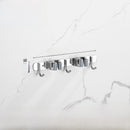 Stainless Steel Wall-Mounted Mop Rack with Hooks and Clips