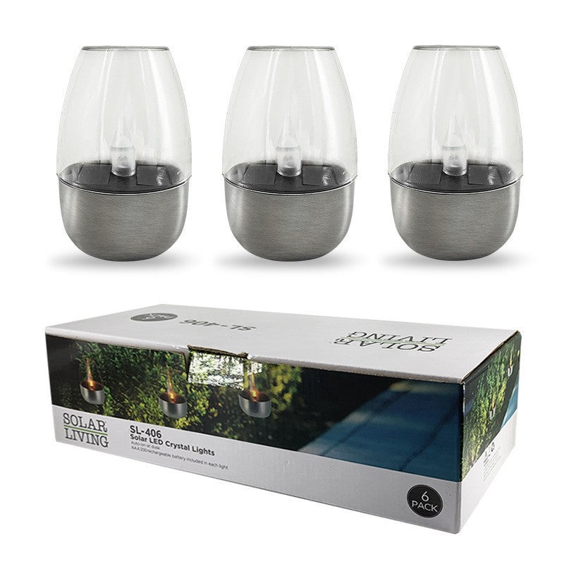 Solar Candle Light with Wine Glass Lampshade Waterproof LED