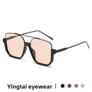 Plain double-beam large-frame anti-blue light retro glasses