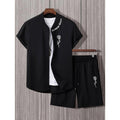 Men's Short-Sleeved Shirt and Beach Pants Set