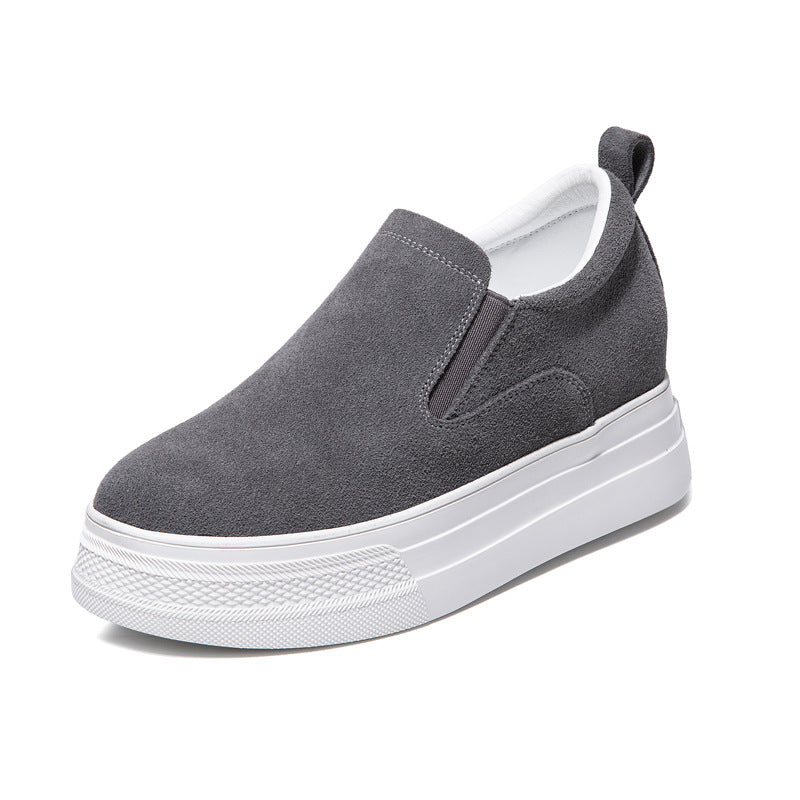 Genuine Leather Women's Loafers with Thick Sole