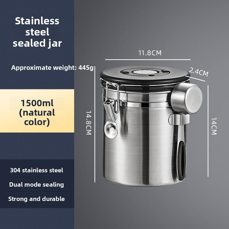 Coffee Bean Stainless Steel Sealed Container