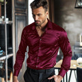 Men's Casual Glossy Draping Business Leisure Iron-free Anti-wrinkle Shirt