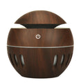 Wood grain humidifier with colorful night light