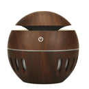 Wood grain humidifier with colorful night light