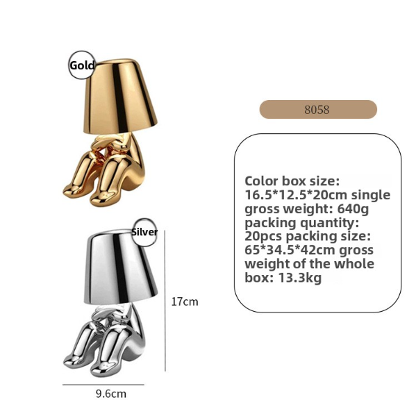 Rechargeable Decorative Table Lamp with Three-Color Light
