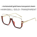 Plain double-beam large-frame anti-blue light retro glasses