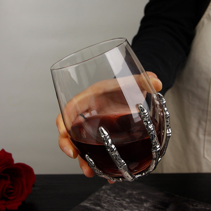 Creative Crystal Wine Glass Set with Ghost Hand Design
