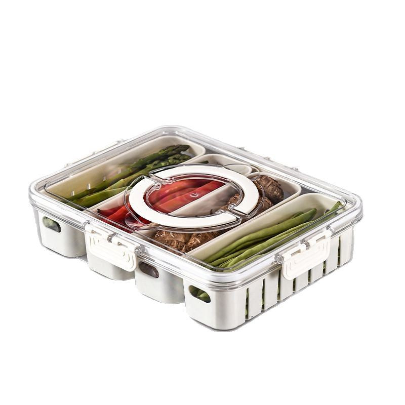 Transparent Compartment Food Storage Box with Handles