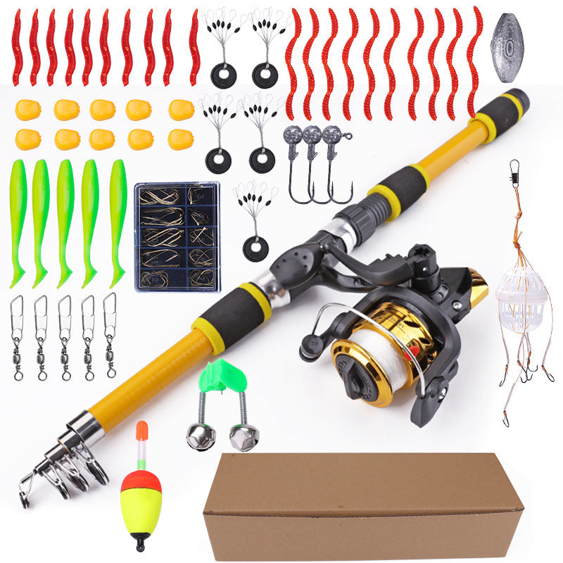FISHKING Telescopic Fishing Rod Set with Reel and Accessories