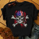 Rock Skull Printed Short Sleeve T-Shirt
