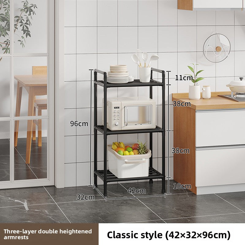 Multi-level kitchen storage rack