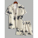 Men's Short-Sleeved Shirt and Beach Pants Set