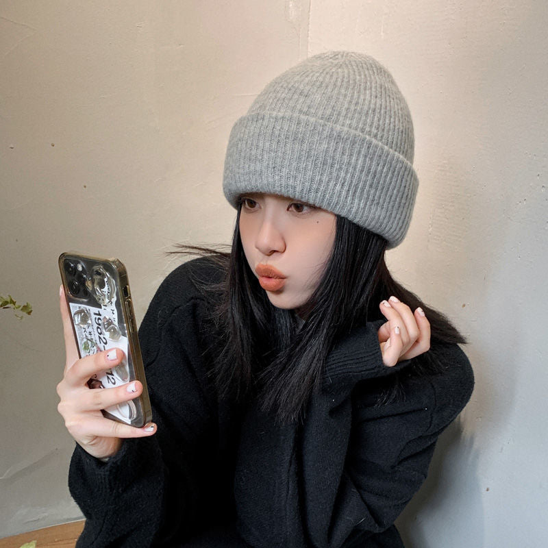 Rabbit Fur Knitted Winter Beanie