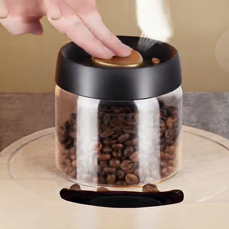 Vacuum Sealed Jar Food Grade Borosilicate Glass Storage Jar Kitchen Dispensing Bottle Tea Coffee Bean Storage Jar