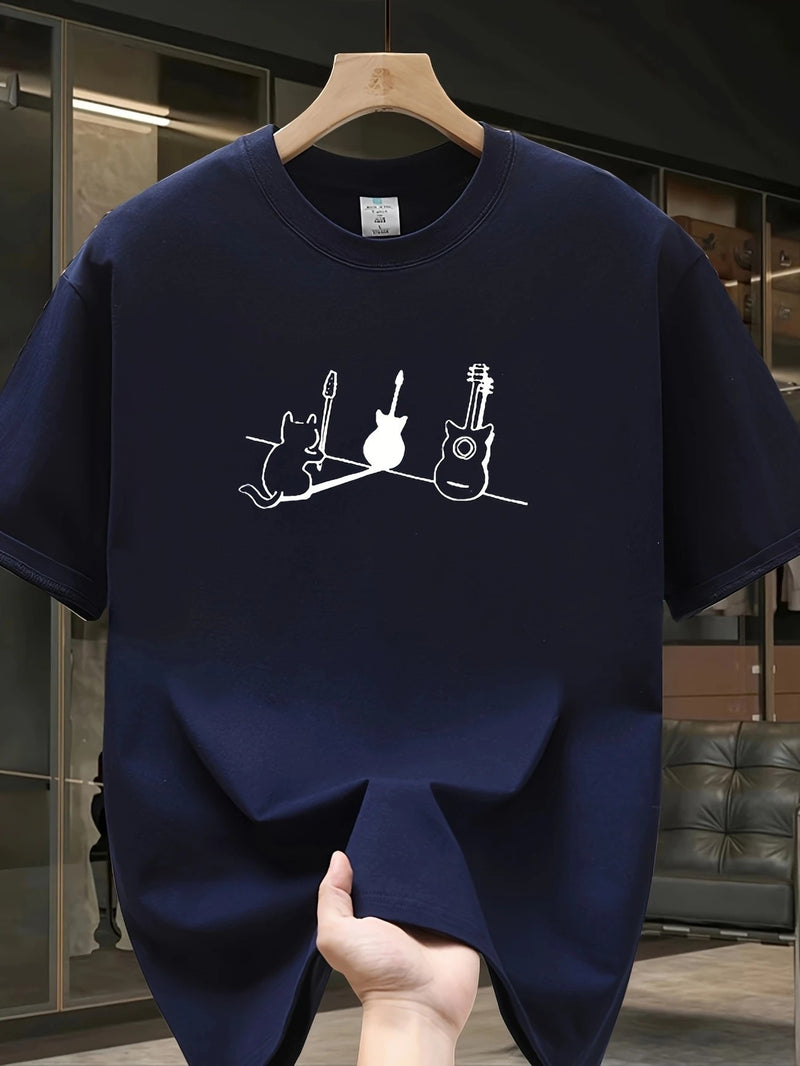 Men's Mesh Print Casual T-Shirt