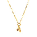 Stainless Steel Zircon Feather Pendant Necklace