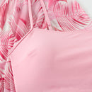 Nuevo conjunto de traje de baño de tres piezas para mujer, estampado de manga corta, camisa de vestir exterior