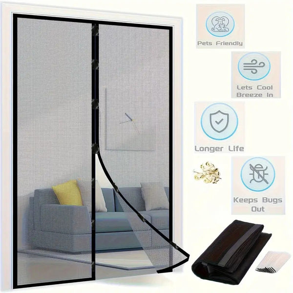 Magnetic Anti Mosquito Door Curtain with No Drill Installation