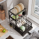 Kitchen Dish Rack with Drainage, Multilayer Storage for Dishes and Cups